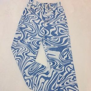 SHEIN Oil Print High Waist Wide Leg Jeans size XS